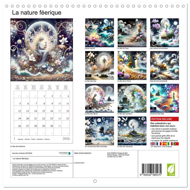 Produktbild: La nature f&eacute;erique (Calendrier mural carr&eacute; 2026 30x30 cm) Calendrier double avec une page pour vos prises de notes