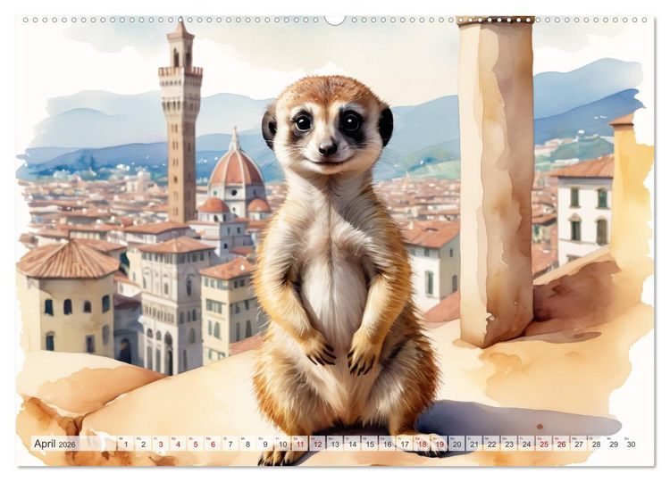 Produktbild: Erdm&auml;nnchen in Italien (Wandkalender 2026 DIN A2 quer), CALVENDO Monatskalender