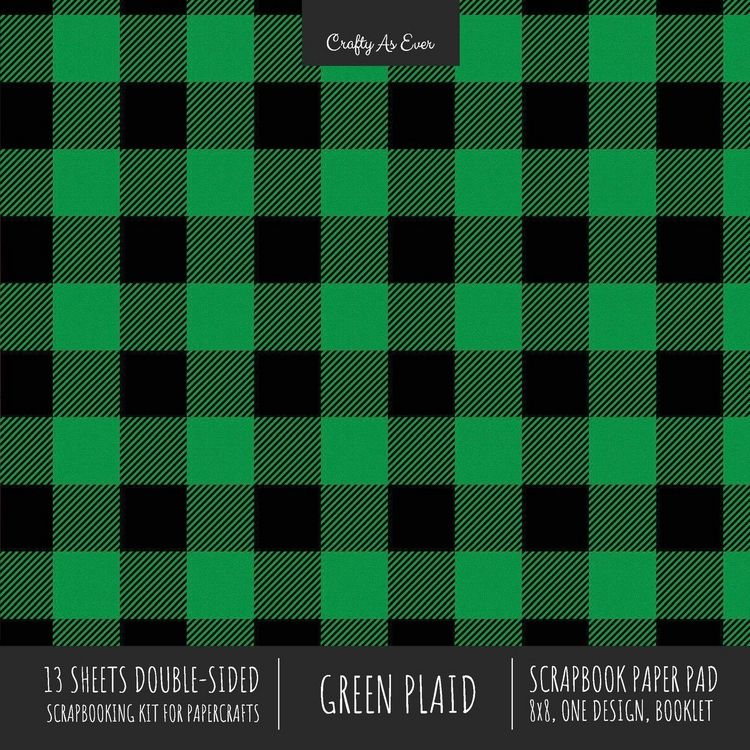 Produktbild: Green Plaid Scrapbook Paper Pad 8x8 Decorative Scrapbooking Kit for Cardmaking Gifts, DIY Crafts, Printmaking, Papercrafts, Check Pattern Designer Paper
