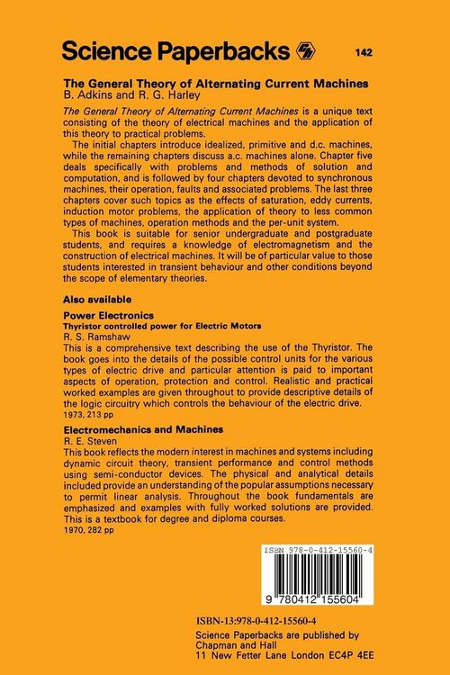 Produktbild: The General Theory of Alternating Current Machines: Application to Practical Problems