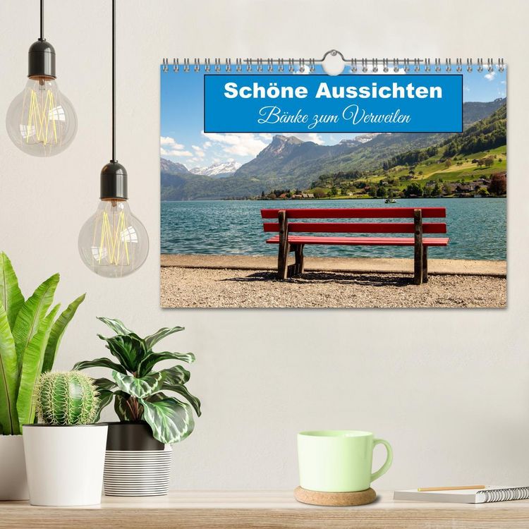 Produktbild: Sch&ouml;ne Aussichten B&auml;nke zum Verweilen (Wandkalender 2026 DIN A4 quer), CALVENDO Monatskalender