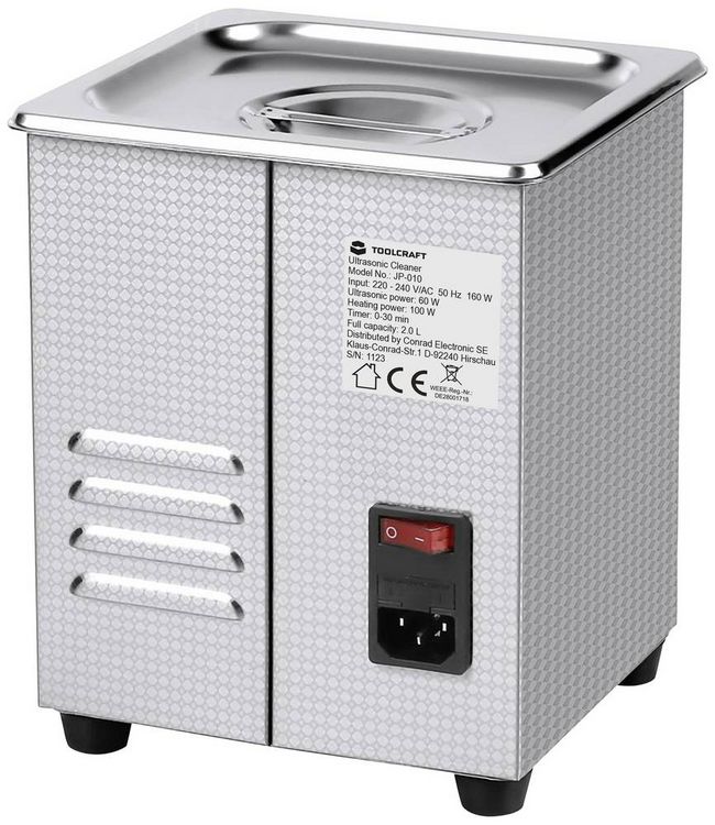 Produktbild: TOOLCRAFT USC-200 Ultraschallreiniger Schmuck, B&uuml;robedarf, Werkstatt 160 W 2 l mit Heizung, mit Reinigungskorb