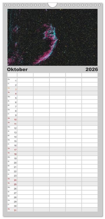 Produktbild: Familienplaner 2026 - Wunder der Milchstra&szlig;e mit 5 Spalten (Wandkalender, 21 x 45 cm) CALVENDO