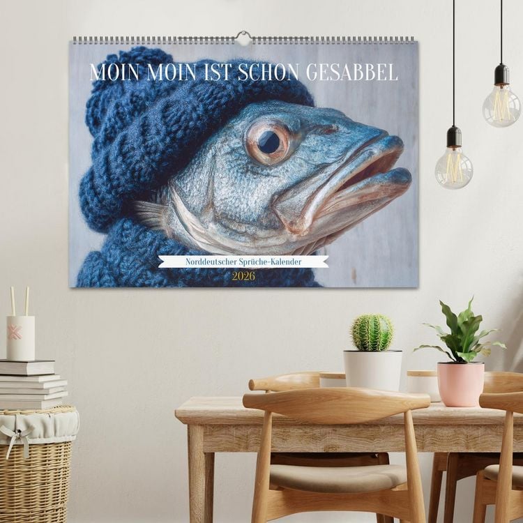 Produktbild: Moin Moin ist schon gesabbel - Norddeutscher Spr&uuml;che-Kalender (Wandkalender 2026 DIN A2 quer), CALVENDO Monatskalender