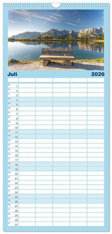Produktbild: Familienplaner 2026 - Seen in &Ouml;sterreich mit 5 Spalten (Wandkalender, 21 x 45 cm) CALVENDO