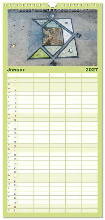 Produktbild: Familienplaner 2027 - Bonjour Paris mit 5 Spalten (Wandkalender, 21 x 45 cm) CALVENDO