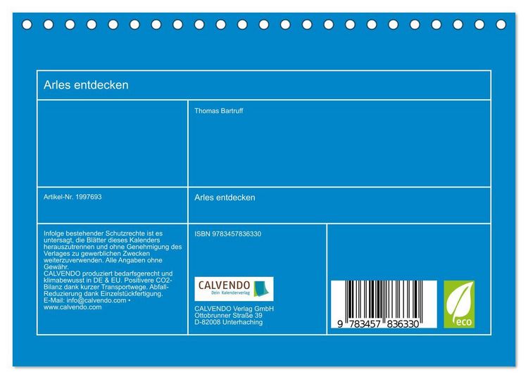 Produktbild: Arles entdecken (Tischkalender 2026 DIN A5 quer), CALVENDO Monatskalender