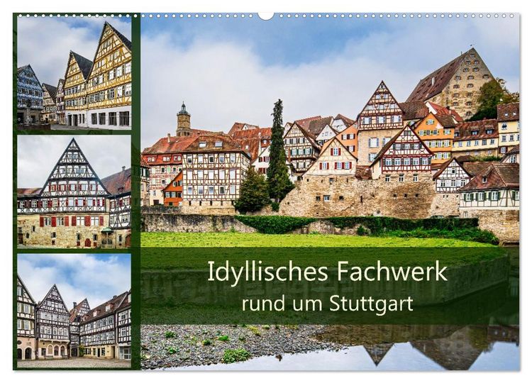 Produktbild: Idyllisches Fachwerk rund um Stuttgart (Wandkalender 2027 DIN A2 quer), CALVENDO Monatskalender