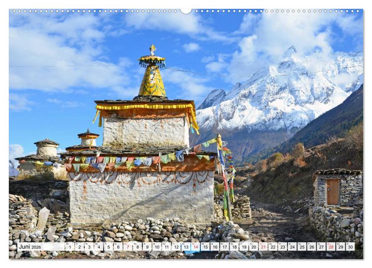 Produktbild: NEPAL, die Umrundung des Manaslu (Wandkalender 2026 DIN A2 quer), CALVENDO Monatskalender