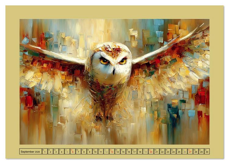 Produktbild: Majest&auml;ten der L&uuml;fte. Raubv&ouml;gel zwischen Himmel und Kunst (hochwertiger Premium Wandkalender 2026 DIN A2 quer), Kunstdruck in Hochglanz