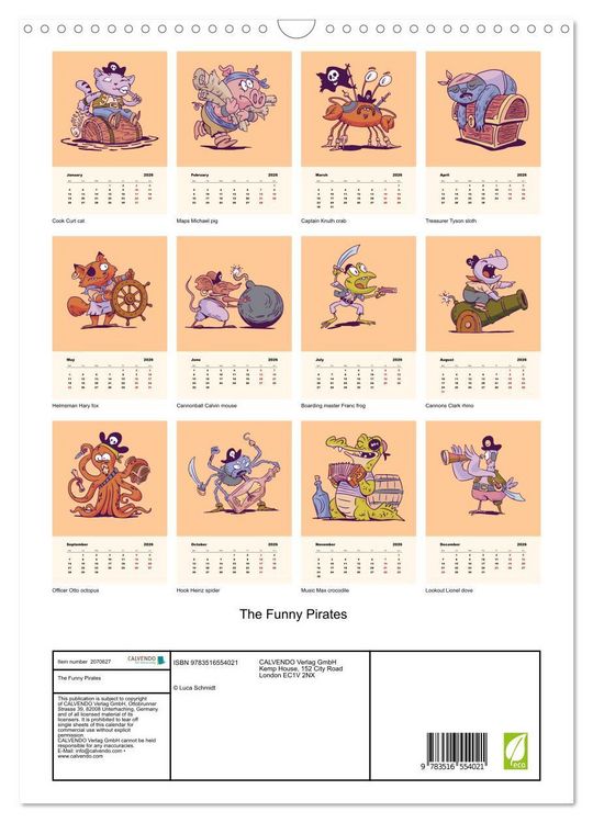 Produktbild: The Funny Pirates (Wall Calendar 2026 DIN A3 portrait), CALVENDO 12 Month Wall Calendar