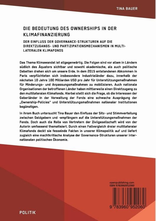 Produktbild: Die Bedeutung des Ownerships in der Klimafinanzierung