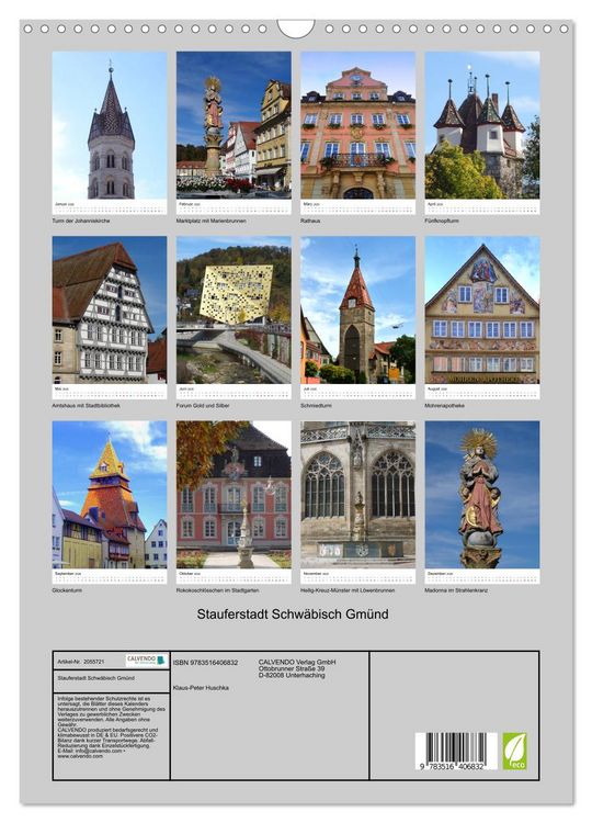 Produktbild: Stauferstadt Schw&auml;bisch Gm&uuml;nd (Wandkalender 2026 DIN A3 hoch), CALVENDO Monatskalender