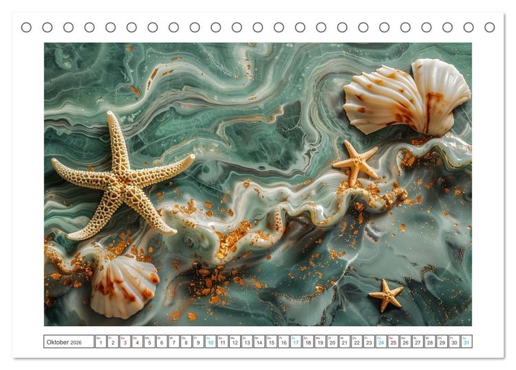 Produktbild: Mamorkunst (Tischkalender 2026 DIN A5 quer), CALVENDO Monatskalender