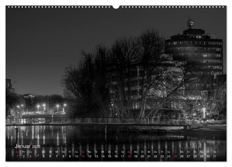 Produktbild: Heilbronn bei Nacht (Wandkalender 2026 DIN A2 quer), CALVENDO Monatskalender