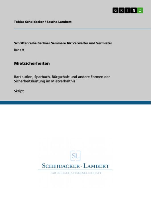 Produktbild: Mietsicherheiten