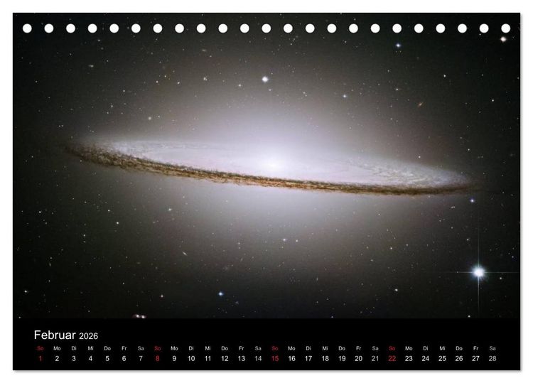 Produktbild: Der Weltraum. Spektakul&auml;re Gasnebel und Galaxien (Tischkalender 2026 DIN A5 quer), CALVENDO Monatskalender