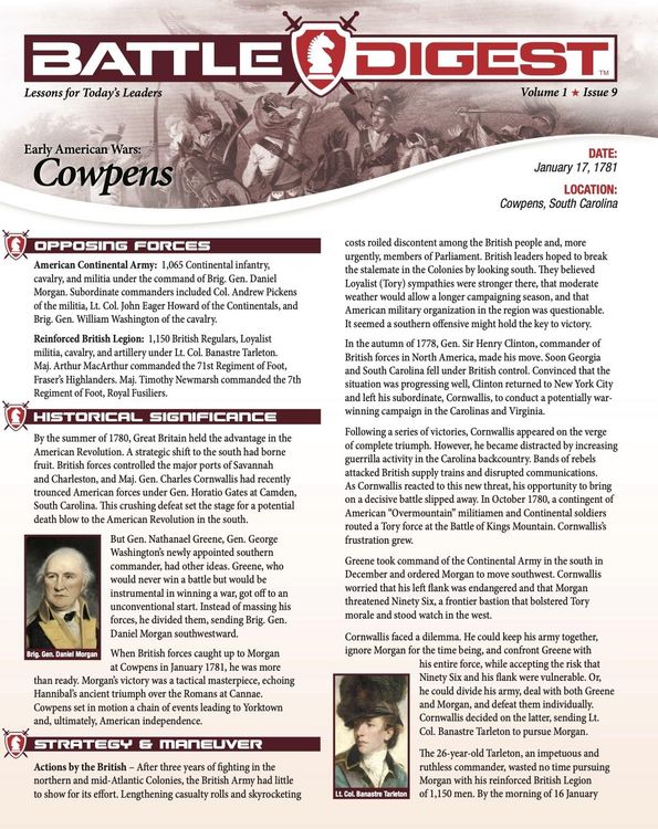 Produktbild: Battle Digest: Cowpens