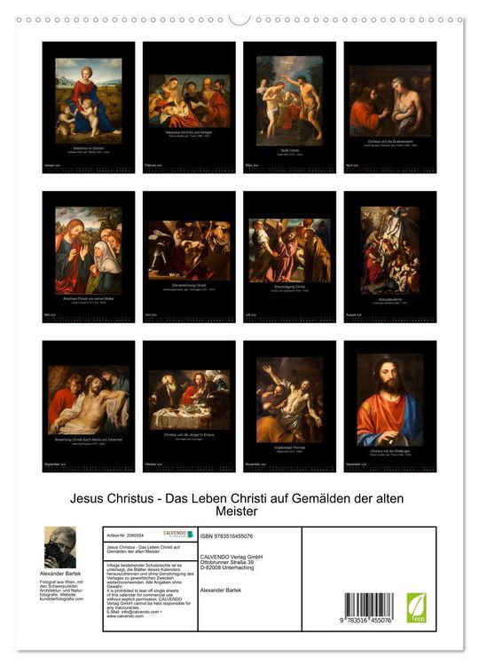 Produktbild: Jesus Christus - Das Leben Christi auf Gem&auml;lden der alten Meister (hochwertiger Premium Wandkalender 2026 DIN A2 hoch), Kunstdruck in Hochglanz