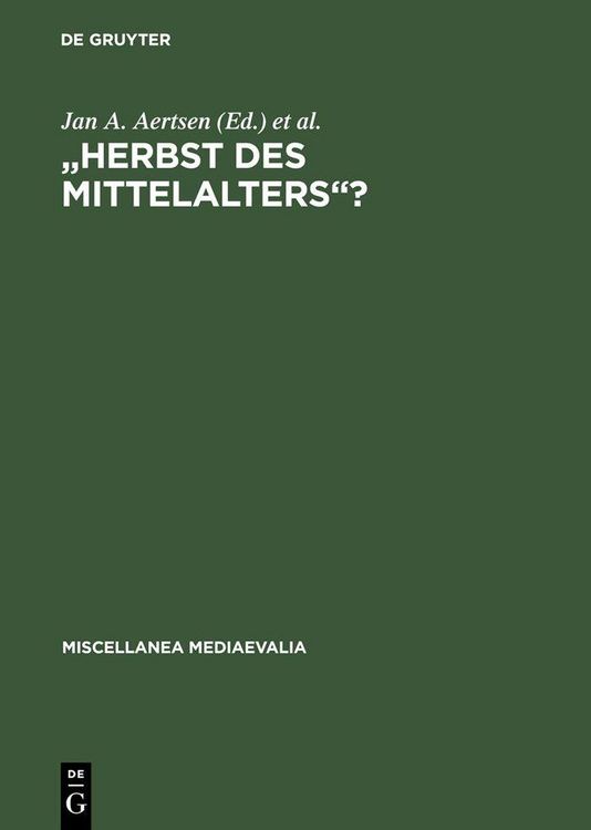 Produktbild: "Herbst des Mittelalters"?