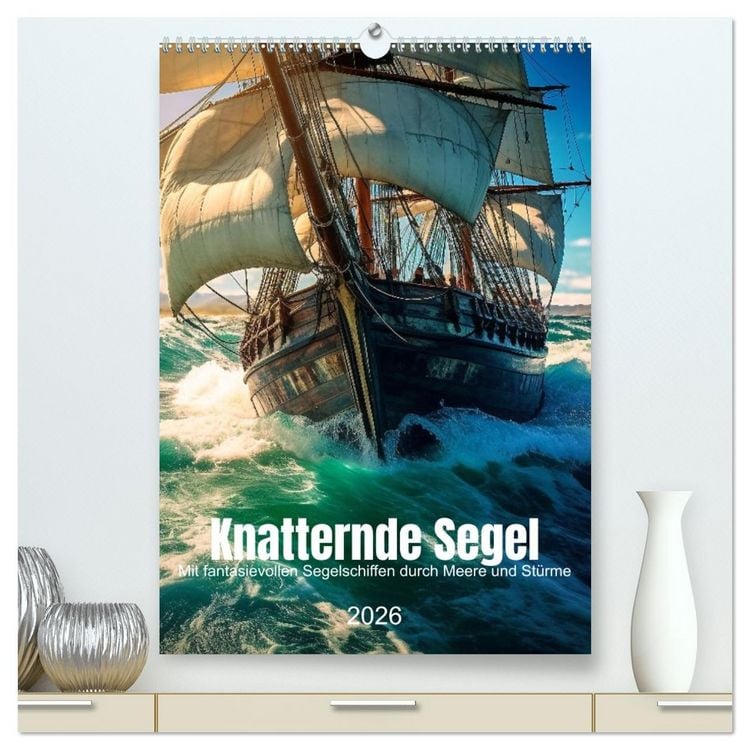 Produktbild: Knatternde Segel (hochwertiger Premium Wandkalender 2026 DIN A2 hoch), Kunstdruck in Hochglanz