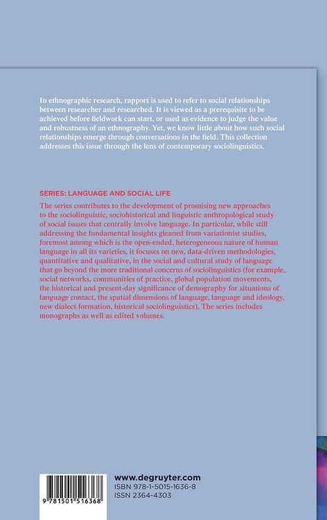 Produktbild: Rapport and the Discursive Co-Construction of Social Relations in Fieldwork Encounters