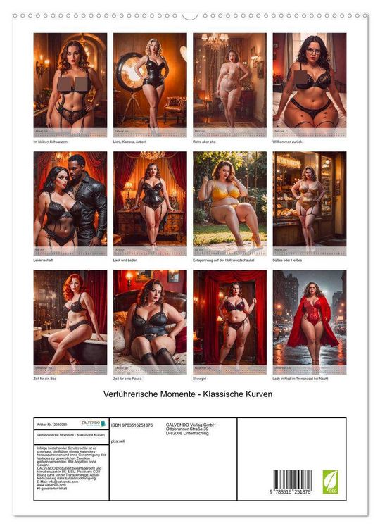Produktbild: Verf&uuml;hrerische Momente - Klassische Kurven (hochwertiger Premium Wandkalender 2026 DIN A2 hoch), Kunstdruck in Hochglanz