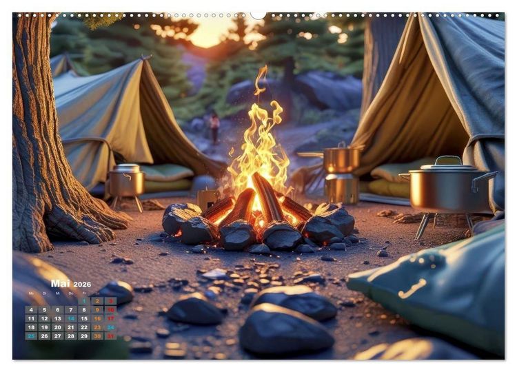 Produktbild: Camping-Life und Abenteuer (hochwertiger Premium Wandkalender 2026 DIN A2 quer), Kunstdruck in Hochglanz