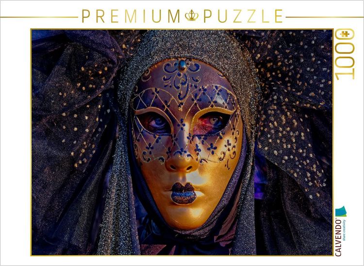 Produktbild: CALVENDO Puzzle neunziggrad I photoart: Venezia Carnevale, Karneval von Venedig I Die Frau mit der goldenen Maske | 1000 Teile Lege-Gr&ouml;&szlig;e 64x48cm Foto-Puzzle f&uuml;r gl&uuml;ckliche Stunden