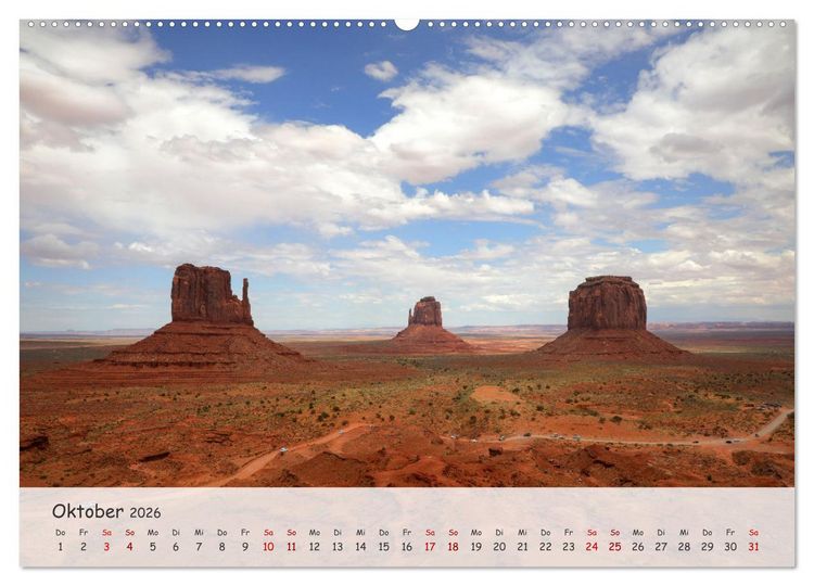 Produktbild: Monument Valley - Faszinierende Westernkulisse in den USA (hochwertiger Premium Wandkalender 2026 DIN A2 quer), Kunstdruck in Hochglanz