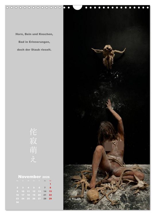 Produktbild: wabi sabi moe &mdash; bewundernswert verg&auml;nglich erotisch &mdash; Akt/Bodypainting (Wandkalender 2026 DIN A3 hoch), CALVENDO Monatskalender