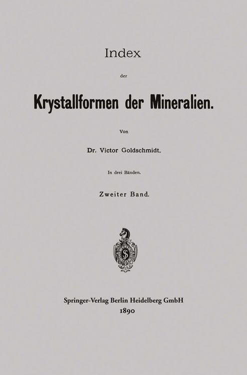 Produktbild: Index der Krystallformen der Mineralien