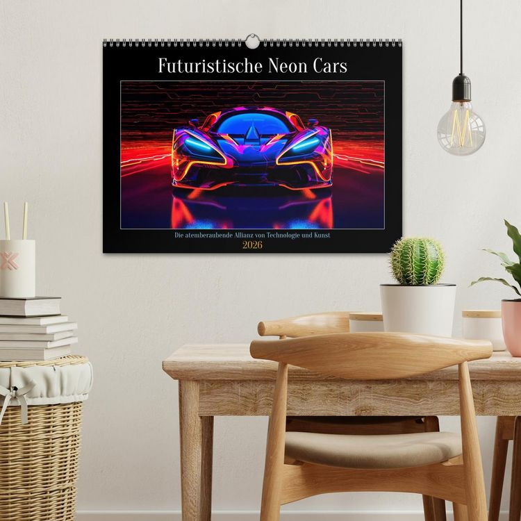 Produktbild: Futuristische Neon Cars (Wandkalender 2026 DIN A3 quer), CALVENDO Monatskalender