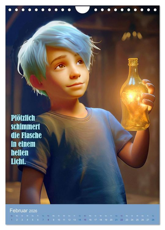 Produktbild: Luca und die wundersame Flasche (Wandkalender 2026 DIN A4 hoch), CALVENDO Monatskalender