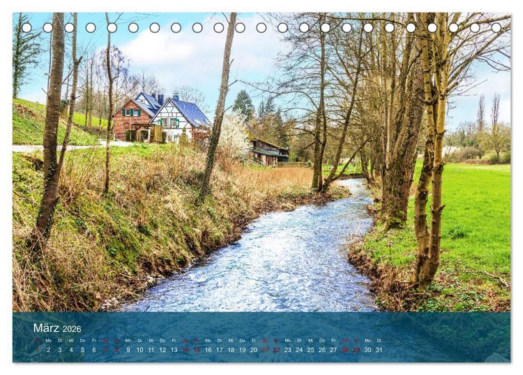 Produktbild: Die D&uuml;ssel von den Quellen bis zu den M&uuml;ndungen (Tischkalender 2026 DIN A5 quer), CALVENDO Monatskalender