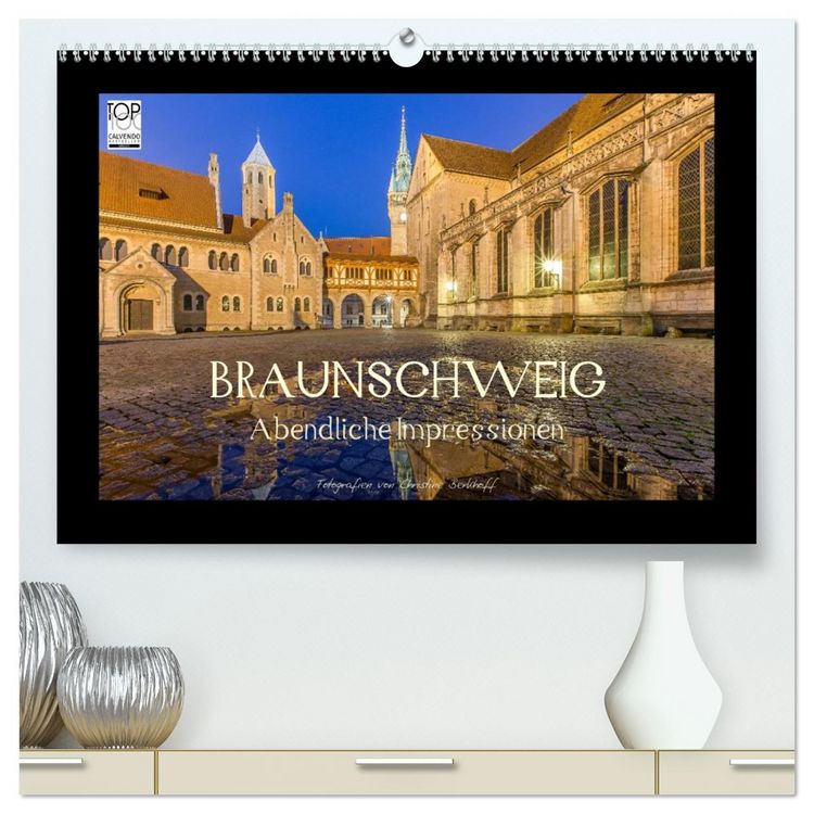 Produktbild: BRAUNSCHWEIG - Abendliche Impressionen (hochwertiger Premium Wandkalender 2026 DIN A2 quer), Kunstdruck in Hochglanz