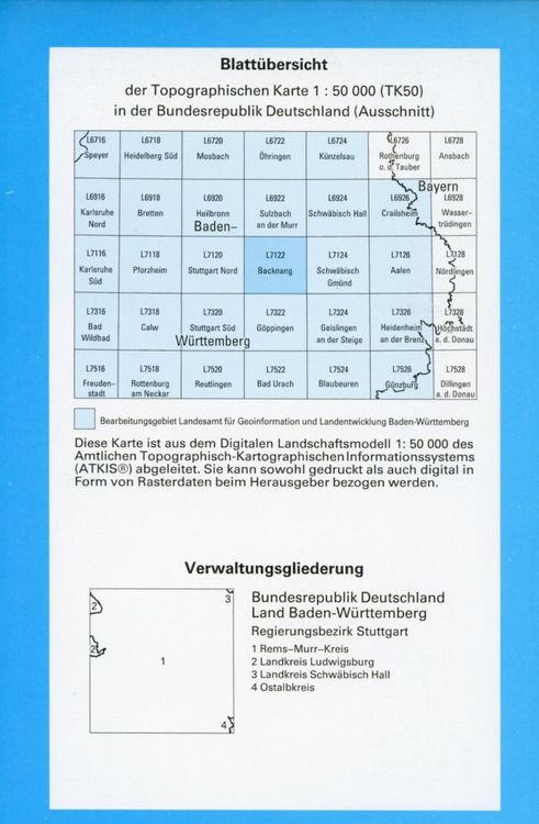 Produktbild: Backnang 1 : 50 000