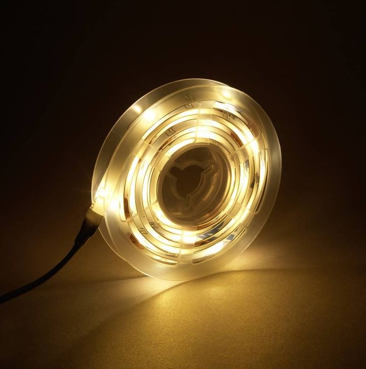 2x LED-Streifen Mit Bewegungsmelder – 2 Meter, Batteriebetrieben & USB-ladbar, Warmweiß 3500K, IP65