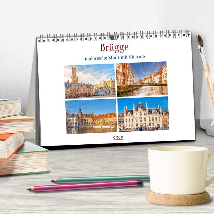 Produktbild: Br&uuml;gge - malerische Stadt mit Charme (Tischkalender 2026 DIN A5 quer), CALVENDO Monatskalender
