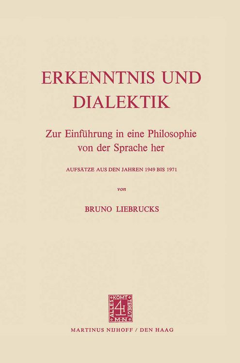 Produktbild: Erkenntnis und Dialektik