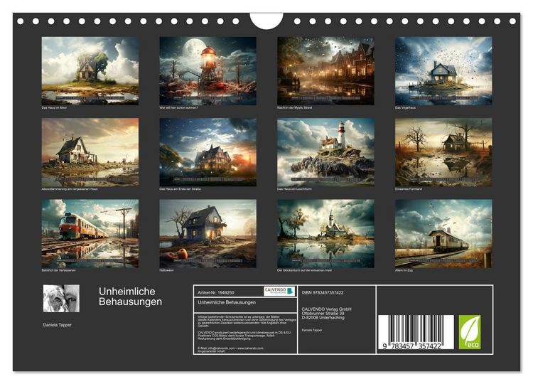 Produktbild: Unheimliche Behausungen (Wandkalender 2026 DIN A4 quer), CALVENDO Monatskalender