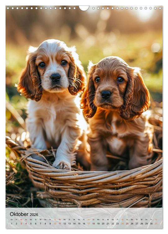 Produktbild: Cocker Spaniel - ein Hund f&uuml;r die Familie (Wandkalender 2026 DIN A3 hoch), CALVENDO Monatskalender