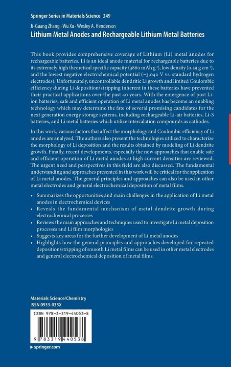 Produktbild: Lithium Metal Anodes and Rechargeable Lithium Metal Batteries