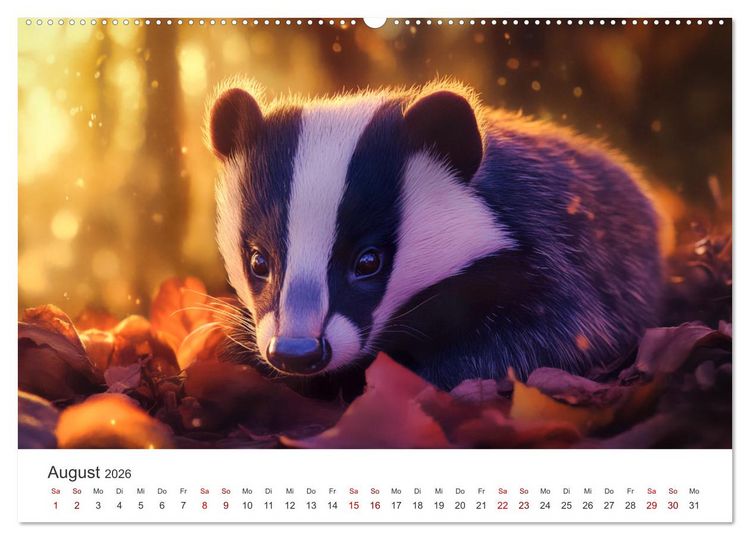 Produktbild: Stur, stark, sympathisch - Der Dachs - Kalender (Wandkalender 2026 DIN A2 quer), CALVENDO Monatskalender