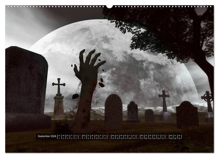 Produktbild: Welten der Nacht &ndash; Gothic und Dark Art (hochwertiger Premium Wandkalender 2026 DIN A2 quer), Kunstdruck in Hochglanz