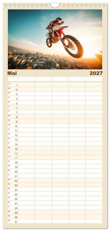 Produktbild: Familienplaner 2027 - MX - Motocross - Impressionen mit 5 Spalten (Wandkalender, 21 x 45 cm) CALVENDO