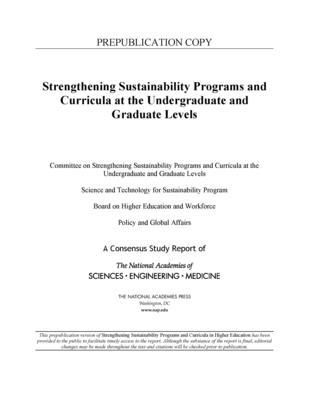 Produktbild: Strengthening Sustainability Programs and Curricula at the Undergraduate and Graduate Levels