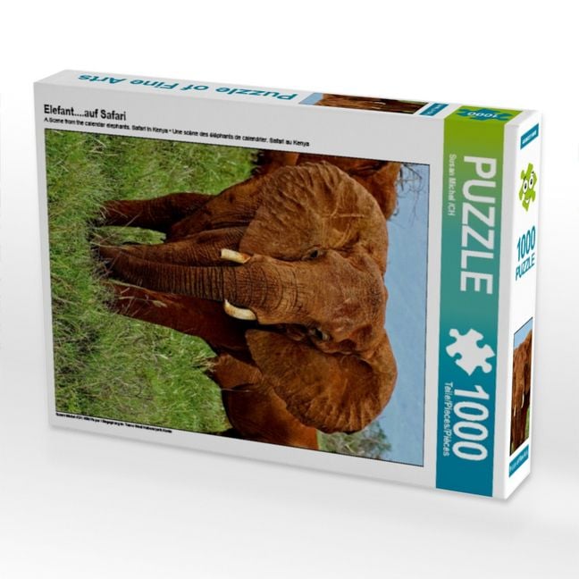Produktbild: CALVENDO Puzzle Elefant....auf Safari | 1000 Teile Lege-Gr&ouml;&szlig;e 64x48cm Foto-Puzzle f&uuml;r gl&uuml;ckliche Stunden