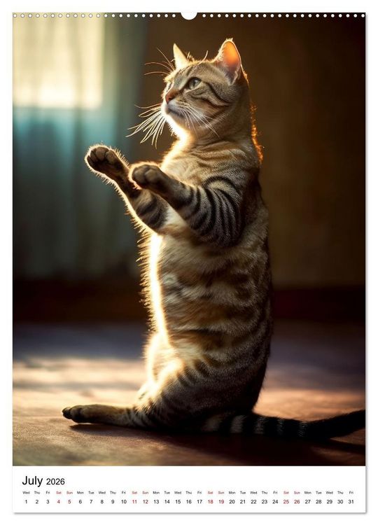 Produktbild: Meow Yoga (High Quality Premium Wall Calendar 2026 DIN A2 portrait),CALVENDO 12 Month Wall Calendar