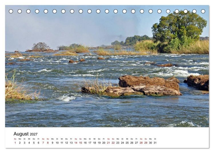 Produktbild: Weltnaturerbe Victoriaf&auml;lle - Der Rauch, der donnert (Tischkalender 2027 DIN A5 quer), CALVENDO Monatskalender